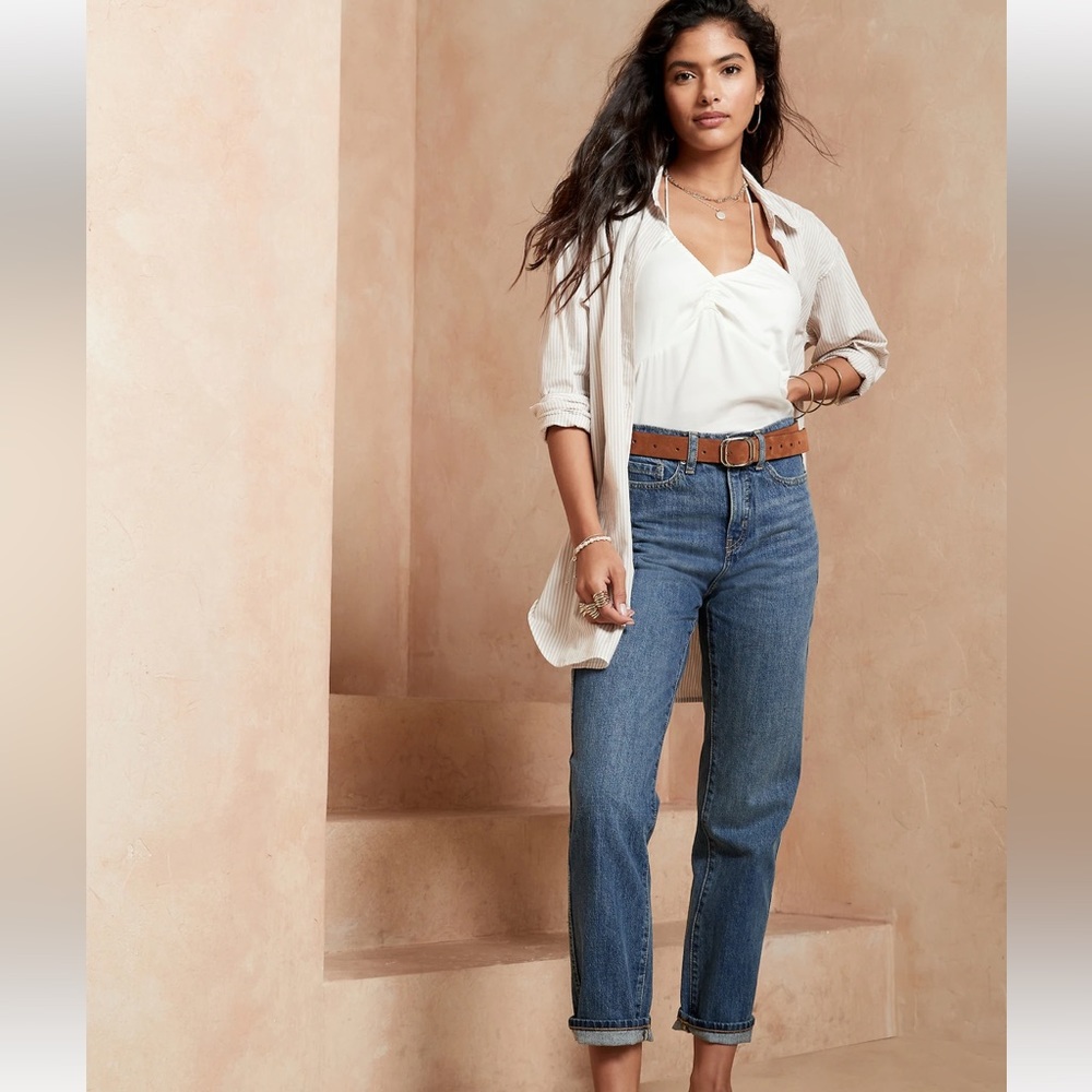 straight cut jeans medium wash